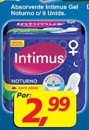 Supermercados Guanabara Absorvente Intimus Gel Noturno c/ 8 unids. oferta