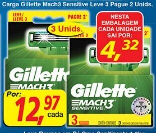 Supermercados Guanabara Carga Gillette Mach3 Sensitive Leve 3 Pague 2 Unids. oferta