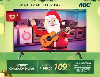 Lojas Cem Smart tv aoc led s5045 oferta