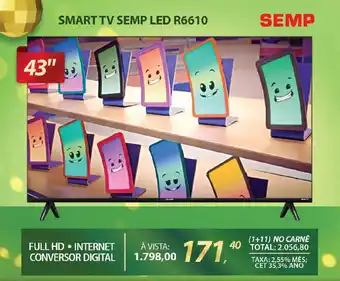 Lojas Cem Smart tv semp led r6610 oferta