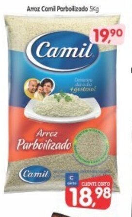Cercadão Arroz Camil Parboilizado 5kg oferta