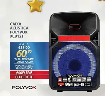 Lojas Cem Caixa acústica polyvox xc812t oferta