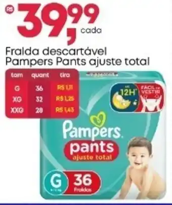 Frangolândia Fralda descartável Pampers Pants ajuste total oferta