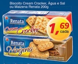 Supermercados Guanabara Biscoito Cream Cracker, Agua e Sal ou Maizena Renata 200g oferta