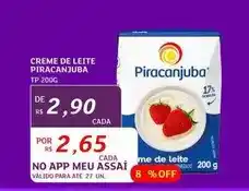 Assaí Atacadista Piracanjuba - creme de leite oferta