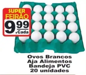 Ovos Brancos Aja Alimentos Bandeja PVC 20 unidades