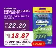 Assaí Atacadista Gillette - aparelho prestobarba 3 sense care oferta