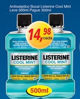 Supermercados Guanabara Antisseptico Bucal Listerine Cool Mint Leve 500ml Pague 350ml oferta