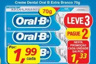 Supermercados Guanabara Creme Dental Oral B Extra Branco 70g oferta