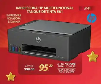 Lojas Cem Impressora hp multifuncional tanque de tinta 581 oferta