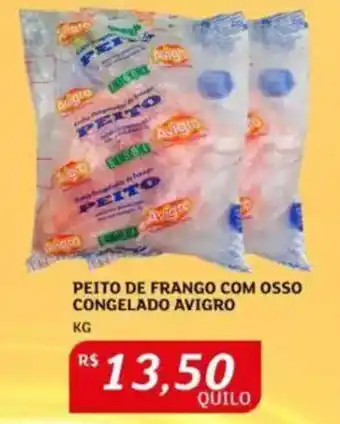 Assaí Atacadista Peito de frango com osso congelado avigro oferta