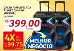 Assaí Atacadista Caixa amplificada bivolt cm-400 mondial unidade oferta