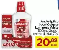 Carrefour Colgate - antisséptico bucal luminous white oferta