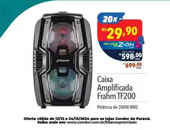 Supermercados Condor Caixa Amplificada Frahm TF200 oferta