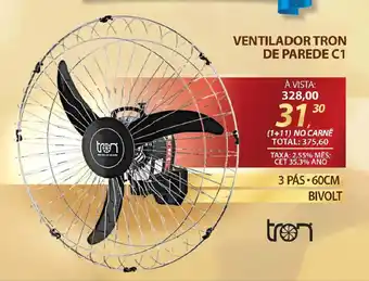 Lojas Cem Ventilador tron de parede c1 oferta