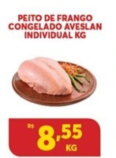 Atacadão Centro Sul Peito de Frango Congelado Aveslan Individual 1kg oferta