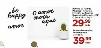 Adorno p/ Parede palavras ou Palavra Decorativa Formato MDF
