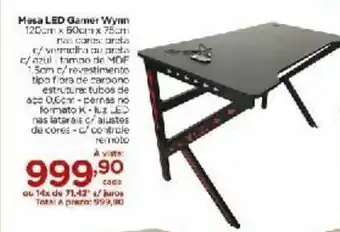 Carrefour Mesa LED Gamer Wynn 120cm x 50cm x 75cm oferta