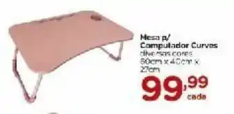 Carrefour Mesa p/ Computador Curves 60cm x 40cm x 27cm oferta