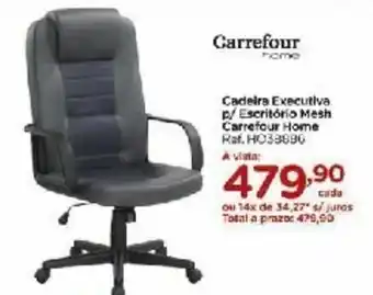 Carrefour Cadeira Executiva p/ Escritorio Mesh Carrefour Home oferta