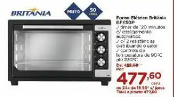 Carrefour Forno Eletrico Britania BFE5OP oferta