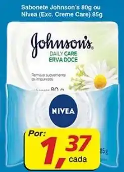 Supermercados Guanabara Sabonete Johnson's 80g ou Nivea 85g oferta