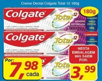 Supermercados Guanabara Creme Dental Colgate Total 12 180g oferta
