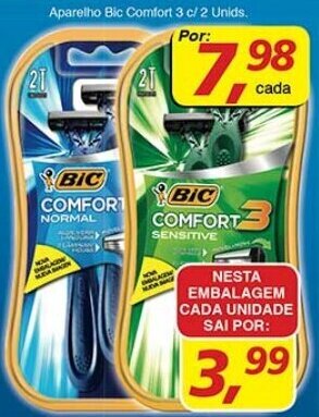 Supermercados Guanabara Aparelho Bic Comfort 3 c/ 2 unids. oferta