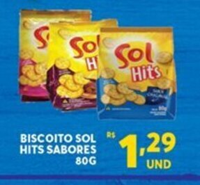 Atacadão Centro Sul Biscoito Sol Hits Sabores 80g oferta