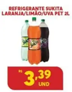 Atacadão Centro Sul Refrigerante Sukita Laranja/ Limao/ Uva Pet 2L oferta