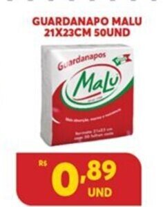 Atacadão Centro Sul Guardanapo Malu 21x23cm 50und oferta