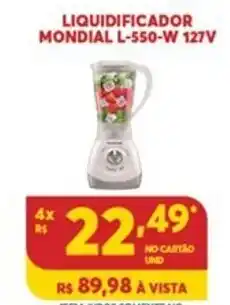 Atacadão Centro Sul Liquidificador Mondial L-550-W 127V oferta