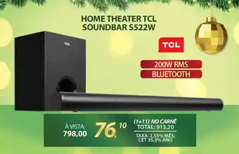 Lojas Cem Home theater tcl soundbar s522w oferta