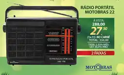 Lojas Cem Rádio portátil motobras 22 oferta
