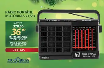 Lojas Cem Rádio portátil motobras 71/73 oferta