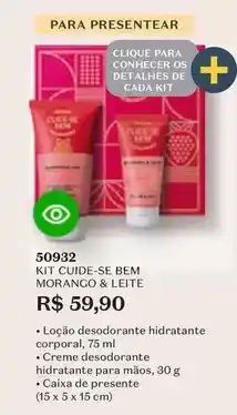 O Boticário O boticario - kit cuide-se bem morango & leite oferta