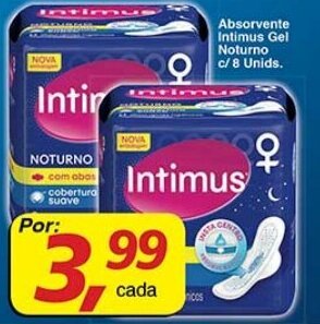 Supermercados Guanabara Absorvente Intimus Gel Noturno c/ 8 unids. oferta