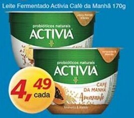 Supermercados Guanabara Leite Fermentado Activia Cafe da Manha 170g oferta