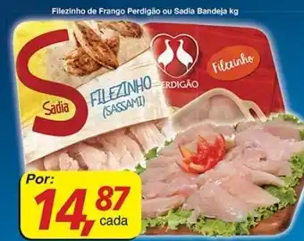 Supermercados Guanabara Filezinho de Frango Perdigao ou Sadia Bandeja 1kg oferta
