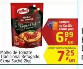Tenda Atacado Molho de tomate tradicional refogado ekma sache 2 kg oferta