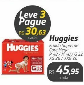 Drogal Huggies fralda supreme care mega oferta