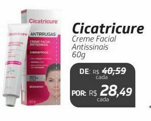 Drogal Cicatricure creme facial antissinais 60g oferta