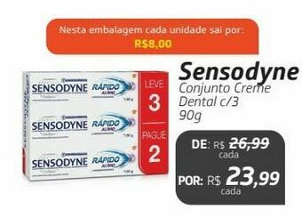 Drogal Sensodyne conjunto creme dental c/3 90g oferta