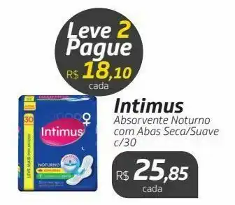 Drogal Intimus absorvente noturno com abas seca/suave c/30 oferta