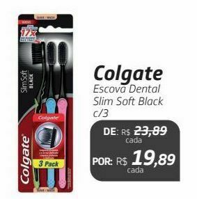 Drogal Colgate escova dental slim soft black c/3 oferta