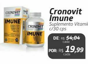Cronovit imune suplemento vitamínico c/30 cps