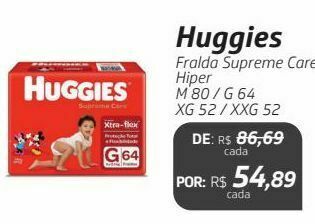 Drogal Huggies fralda supreme care hiper oferta