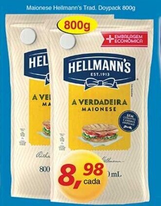 Supermercados Guanabara Maionese Hellmann's Trad. Doypack 800g oferta