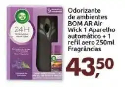 Odorizante de Ambientes Bom Ar Air Wick 1 Aparelho automatico + 1 refil aero 250,ml fragrancias