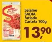 Supermercados Nori Salame Sadia fatiado Cartela 100g oferta
